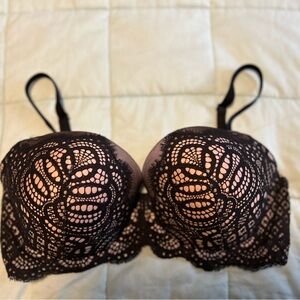 Victoria's Secret Black Lace Overlay Bra